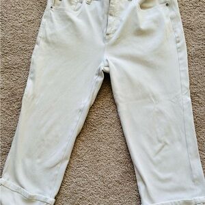Belle by Kim Gravel White Cropped Pants